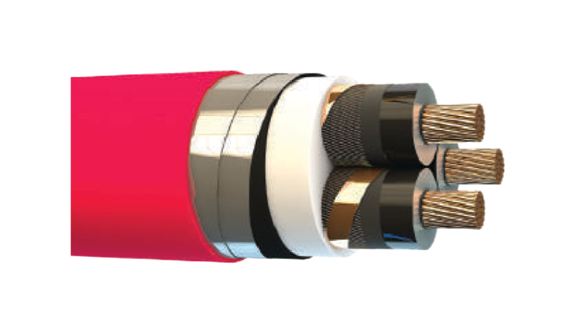12/20 kV YXC8VZ4V-R, XLPE Yalıtkanlı, Bakır İletkenli, 3 Damarlı, Çift Galvanizli Çelik Bant Zırhlı Orta Gerilim Enerji Kabloları